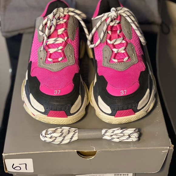 Balenciaga Shoes - Balenciaga Triple S Fluo Pink/Grey/White